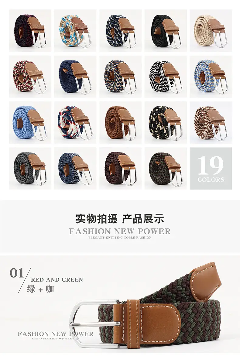 Long Belt for Men Women Canvas Woven Elastic Belt β feature 7