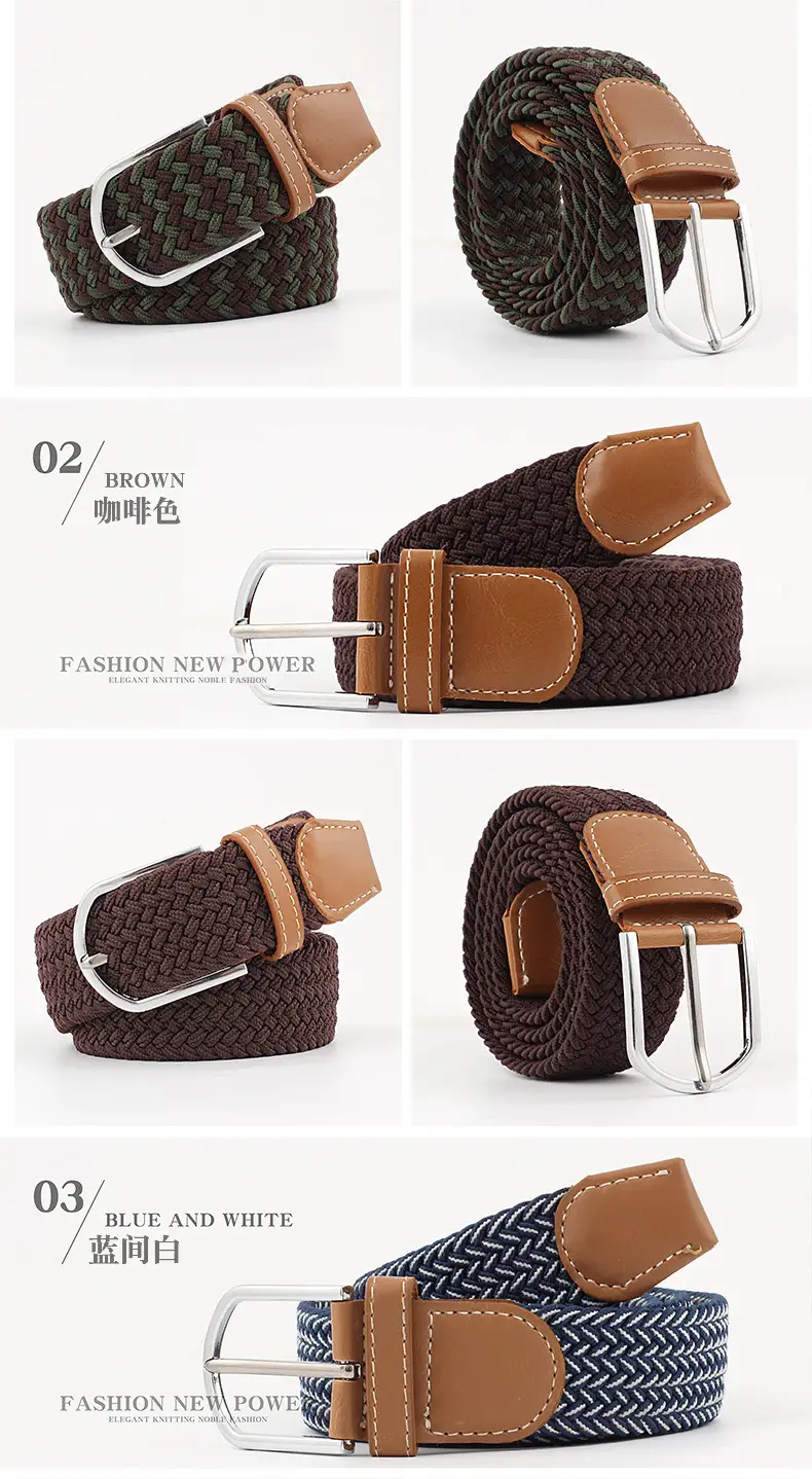 Long Belt for Men Women Canvas Woven Elastic Belt β feature 8