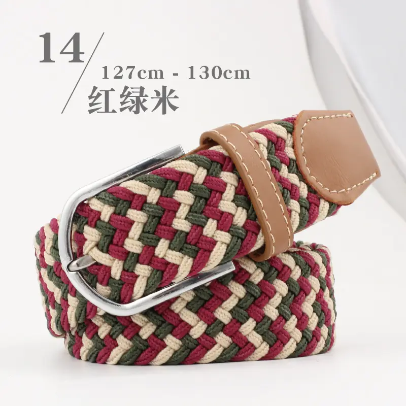 Long Belt for Men Women Canvas Woven Elastic Belt - Image 28