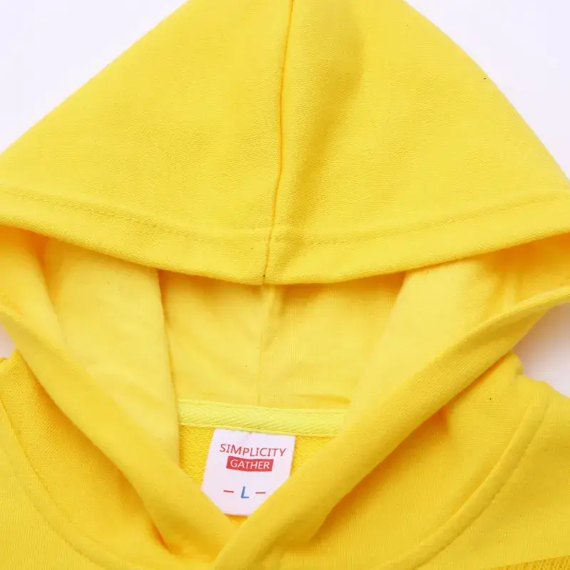 2024 Kids Sweatshirt Set Yellow Solid Color Long Sleeve - Image 12