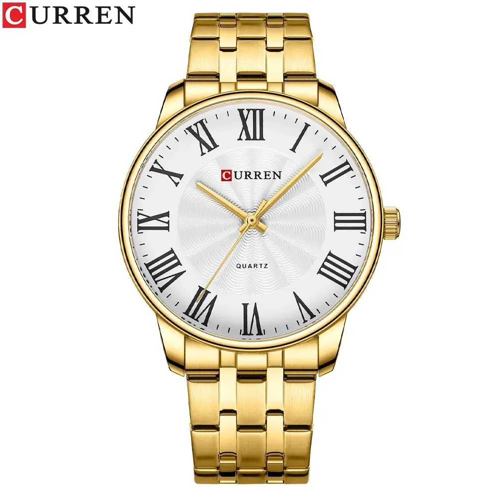 Curren Gold Quartz Men's Watch with Steel Band - Image 5
