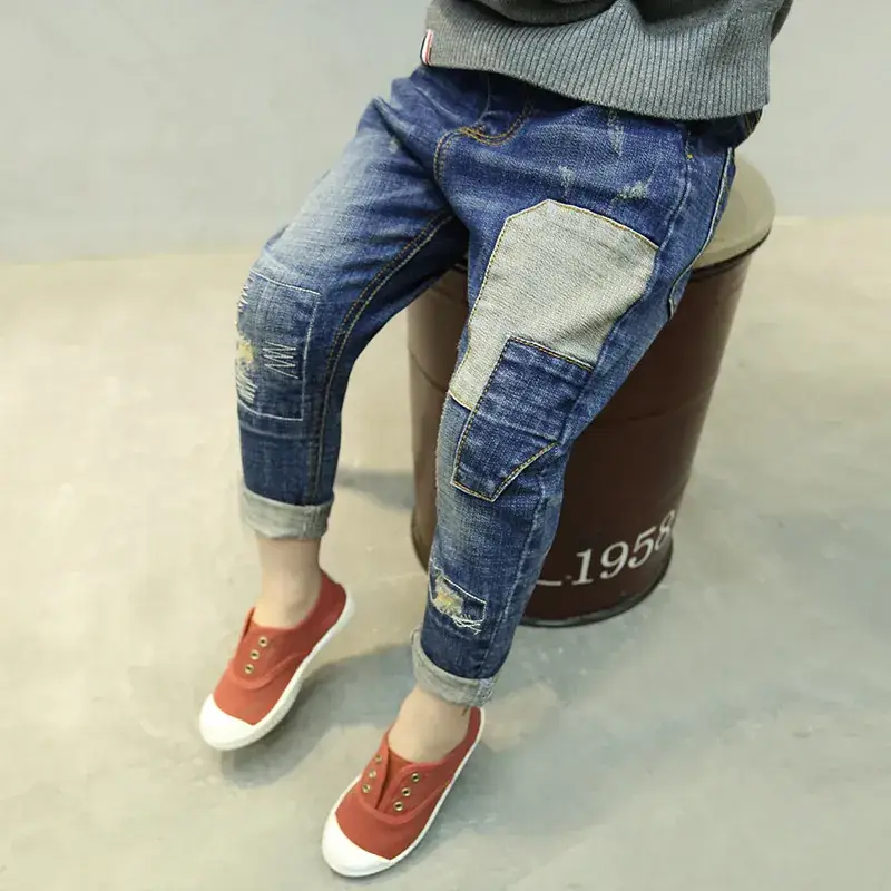 Boys Patched Jeans 2025 Spring Long Pants - Image 5