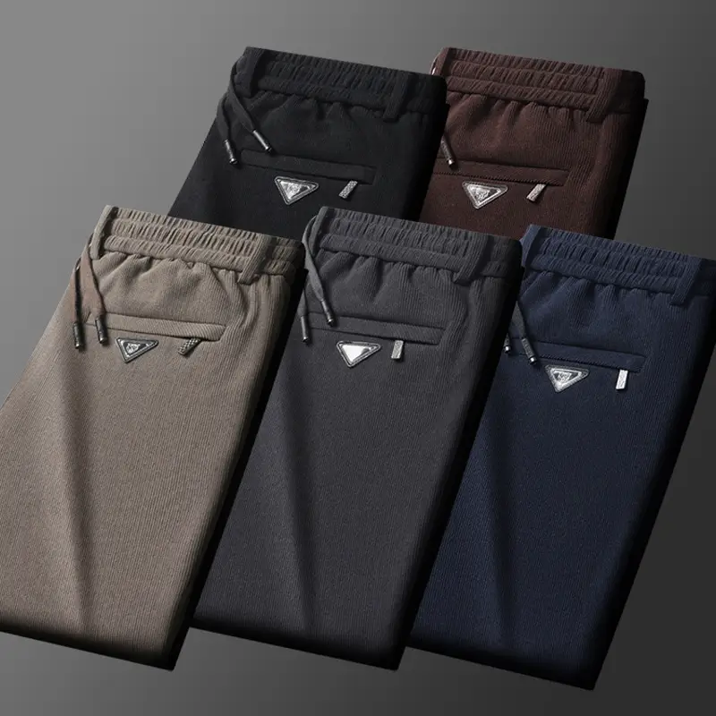 Men's Black Wool Drawstring Shorts Autumn Winter - Image 12