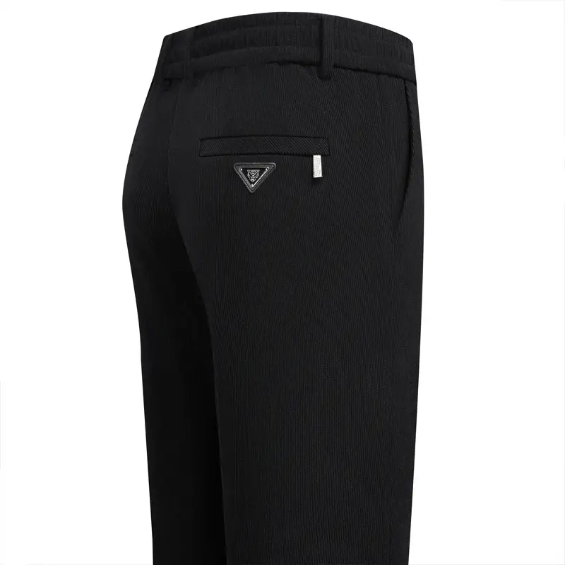 Men's Black Wool Drawstring Shorts Autumn Winter - Image 15