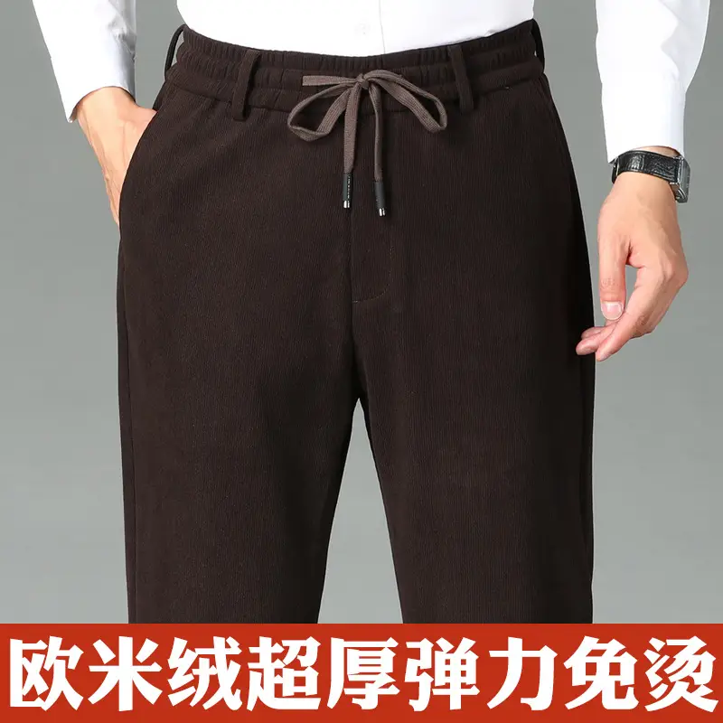 Men's Black Wool Drawstring Shorts Autumn Winter - Image 10