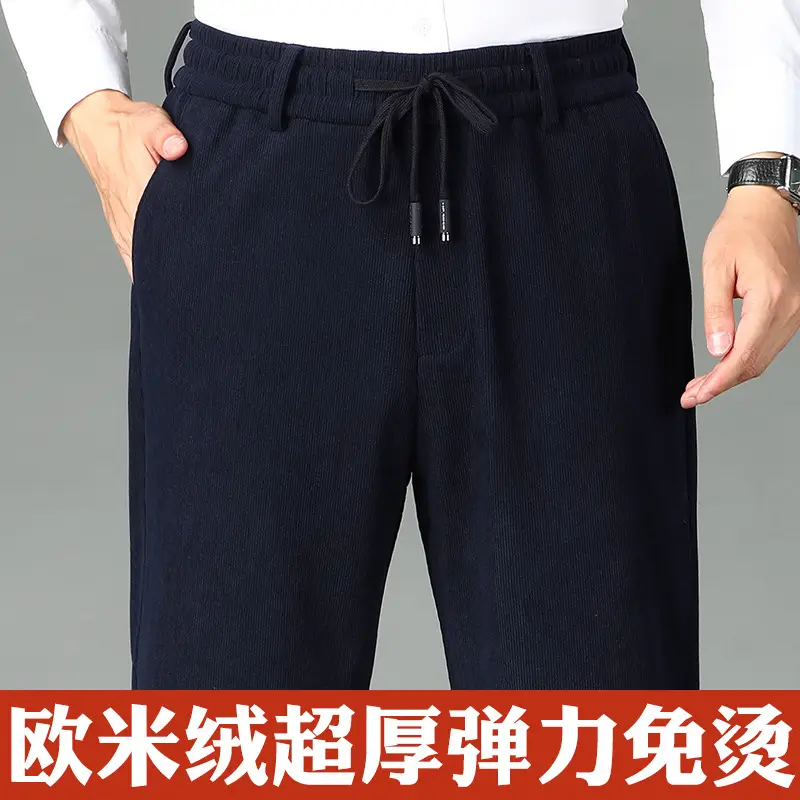 Men's Black Wool Drawstring Shorts Autumn Winter - Image 7