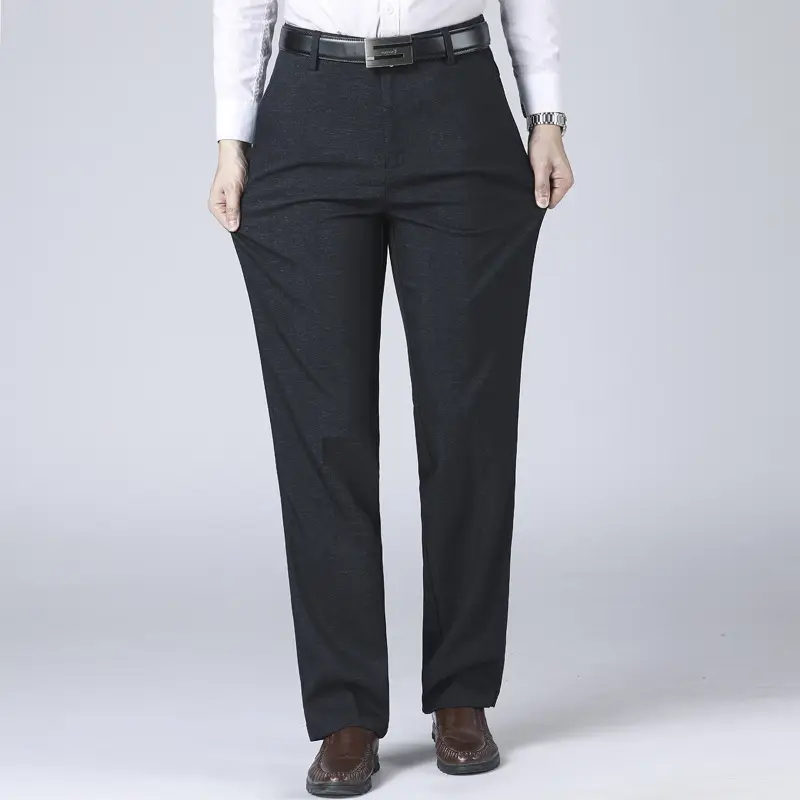Men's Black Slim Fit Trousers Autumn Winter Loose