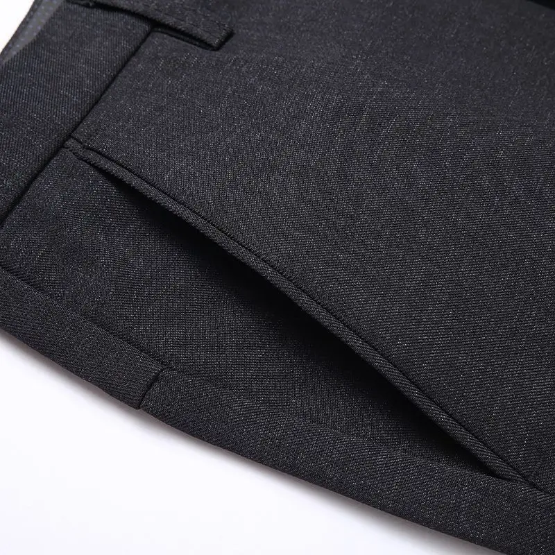Men's Black Slim Fit Trousers Autumn Winter Loose