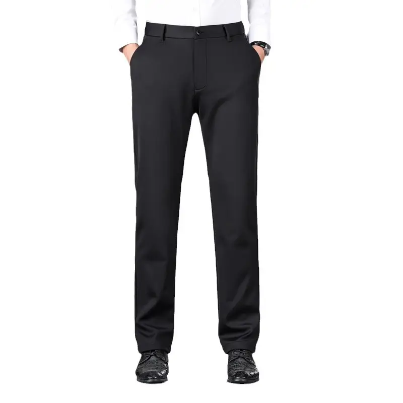 Men's Black Slim Fit Trousers Autumn Winter Loose