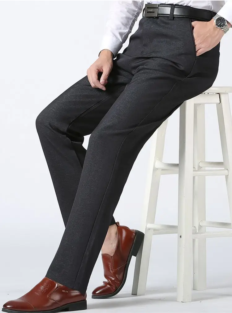 Men's Black Slim Fit Trousers Autumn Winter Loose — feature 10