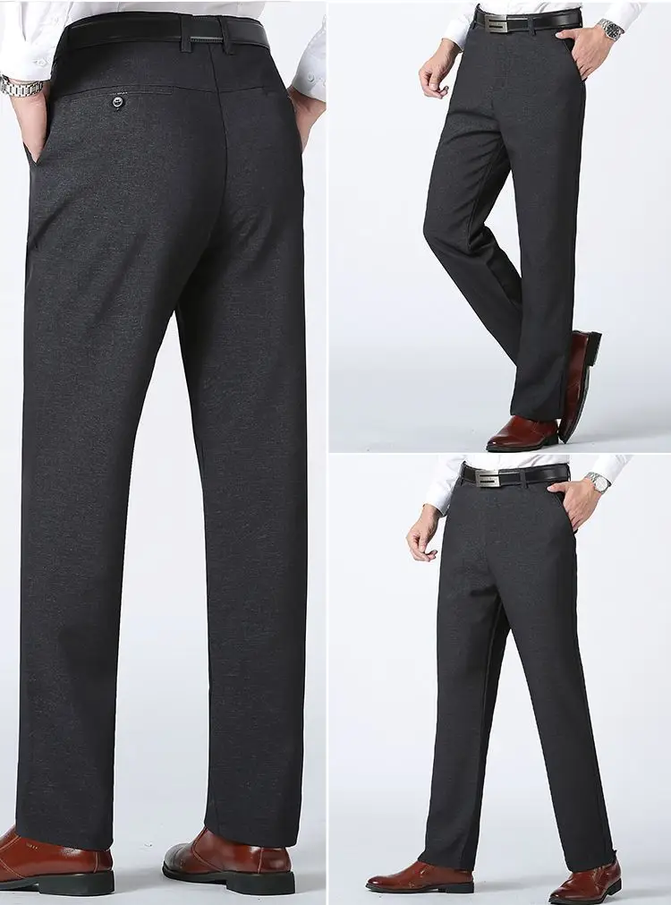 Men's Black Slim Fit Trousers Autumn Winter Loose — feature 11