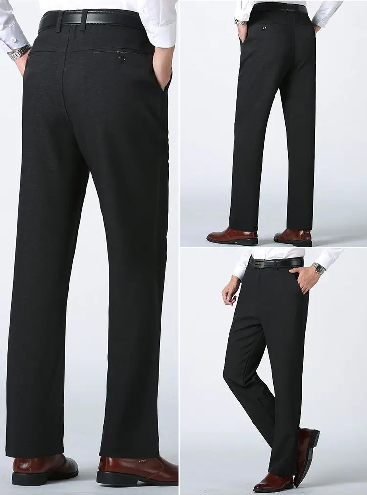 Men's Black Slim Fit Trousers Autumn Winter Loose — feature 14