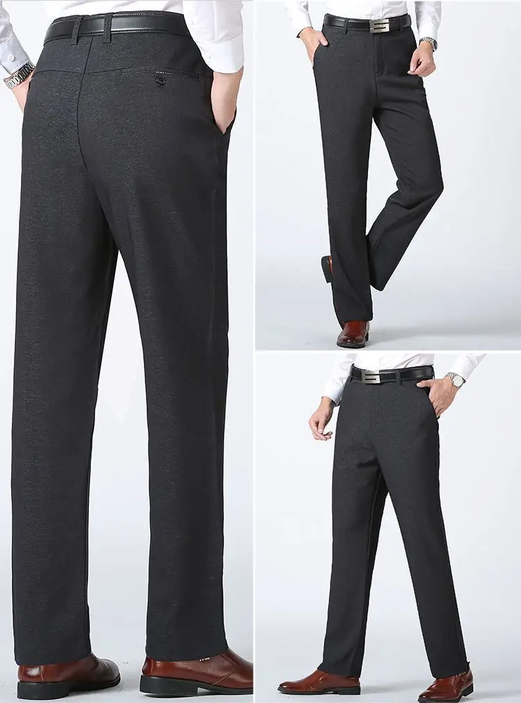 Men's Black Slim Fit Trousers Autumn Winter Loose — feature 9