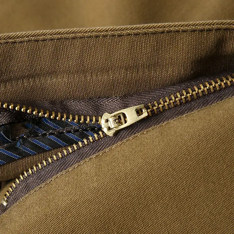 Middle-aged Men's Brown Straight Waist Pants - Image 11