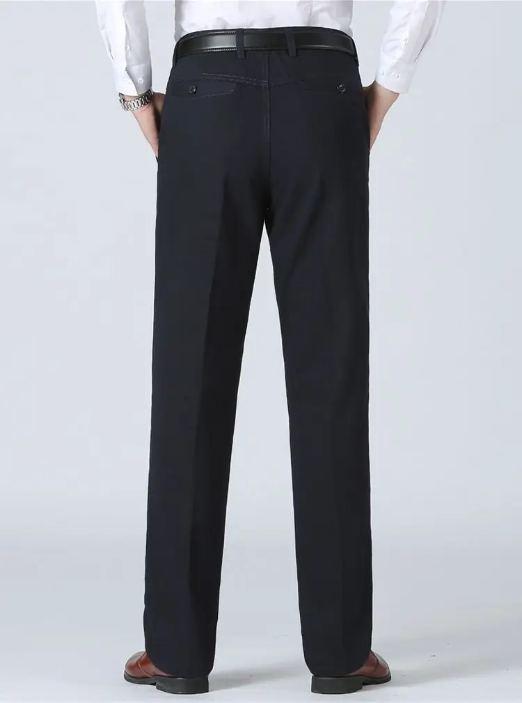 Middle-aged Men's Brown Straight Waist Pants — feature 11
