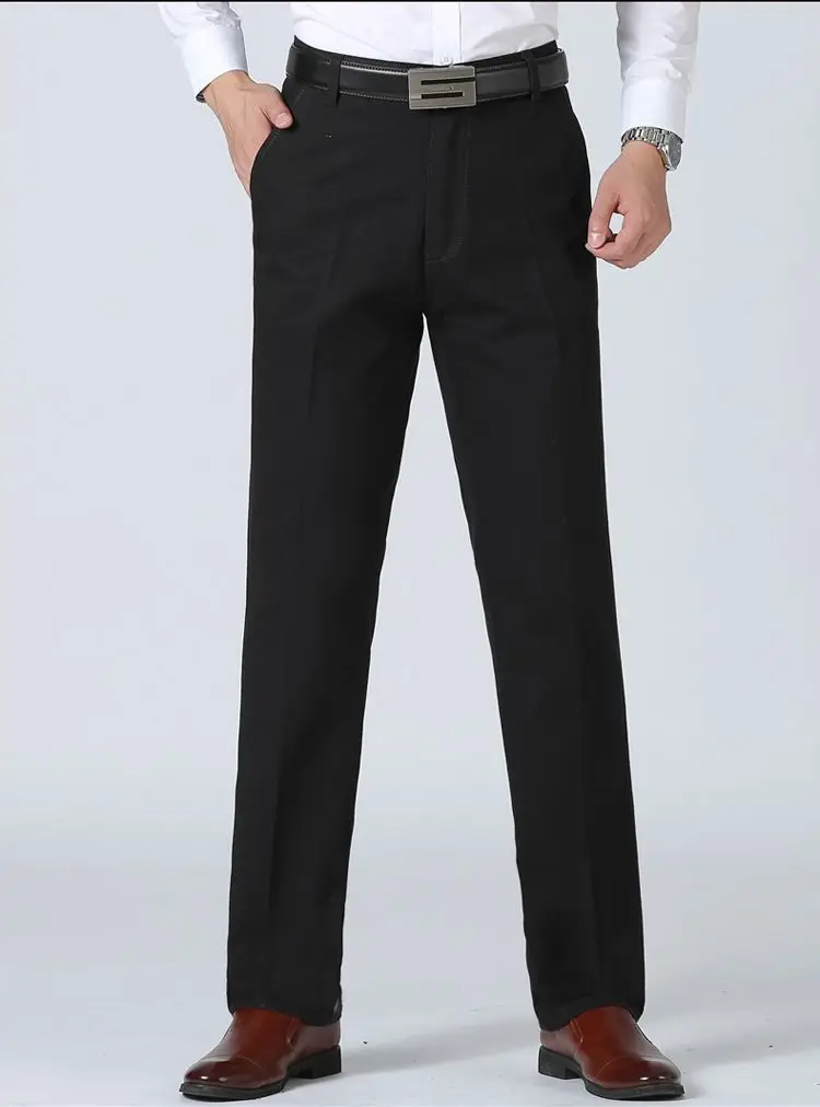 Middle-aged Men's Brown Straight Waist Pants — feature 15