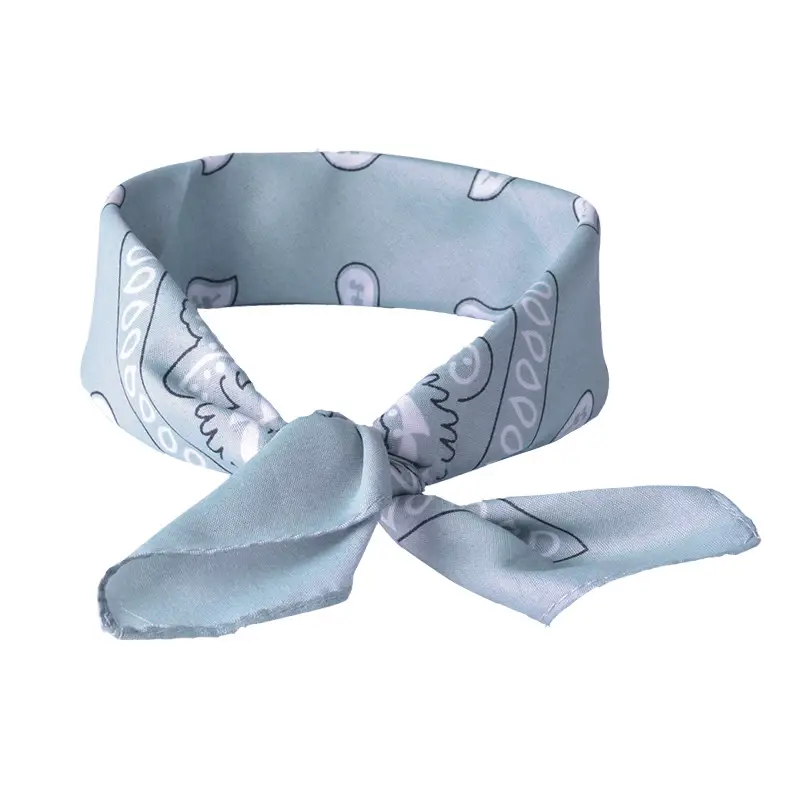 Green Embroidered Korean Style Hair Band with Silk Scarf Design - Image 11