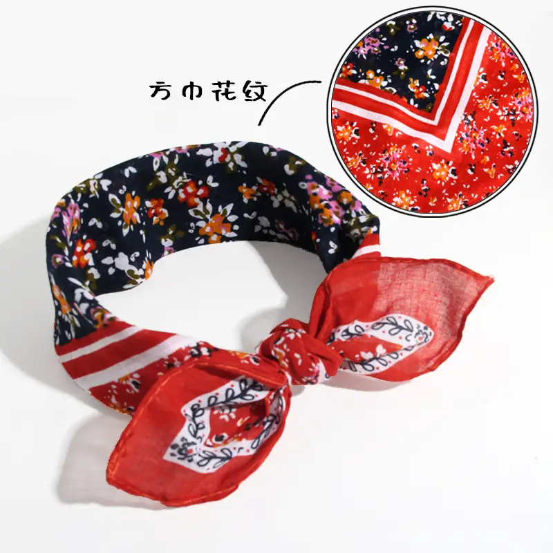 Green Embroidered Korean Style Hair Band with Silk Scarf Design - Image 13