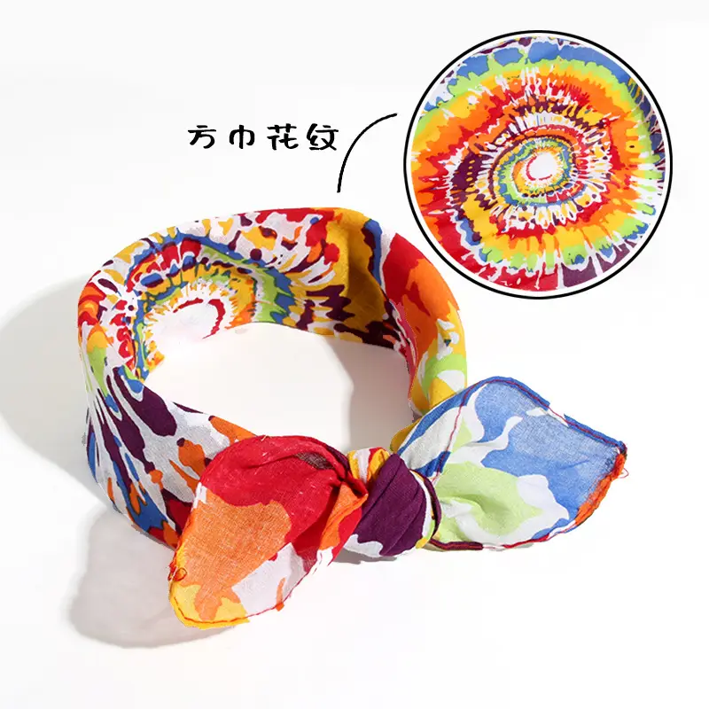 Green Embroidered Korean Style Hair Band with Silk Scarf Design - Image 14