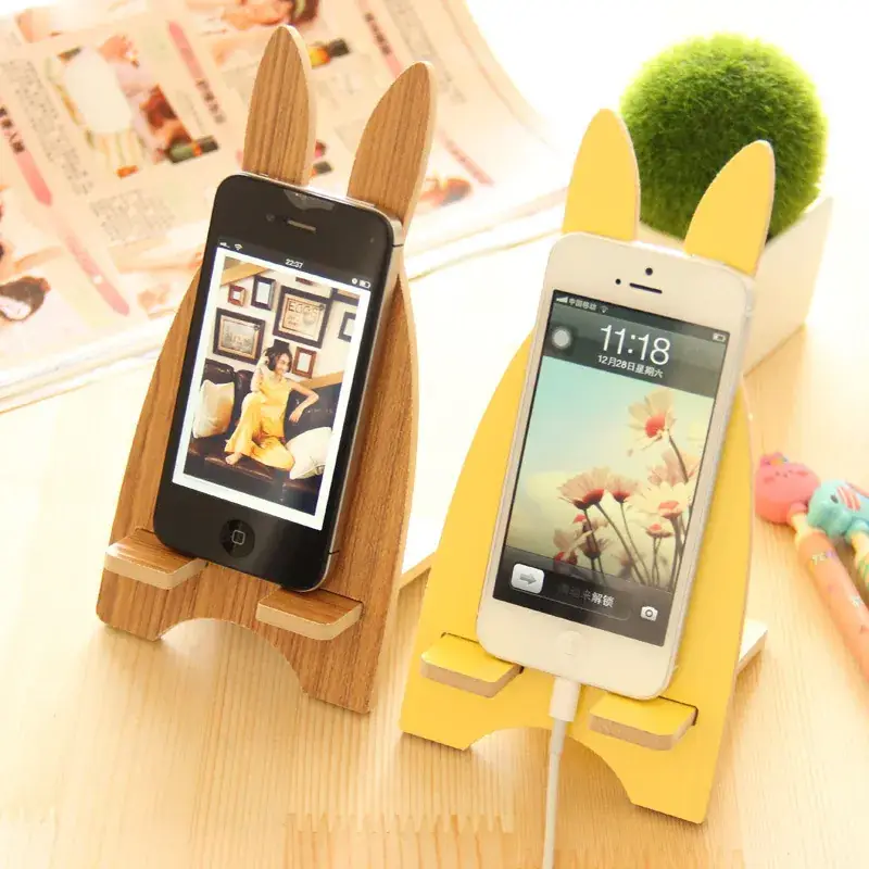 Cute Lazy Rabbit Phone Stand Blue White - Image 2
