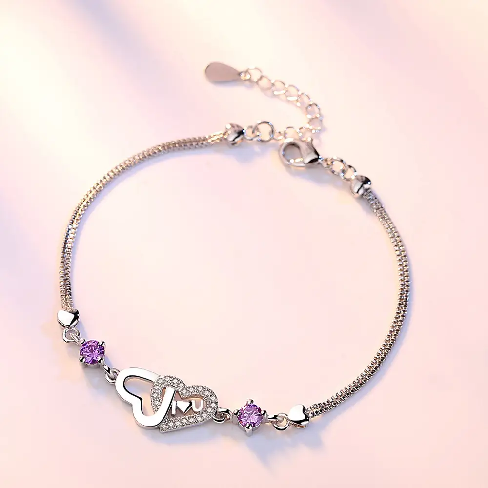 Silver Plated Heart Charm Bracelet for Women - Image 5