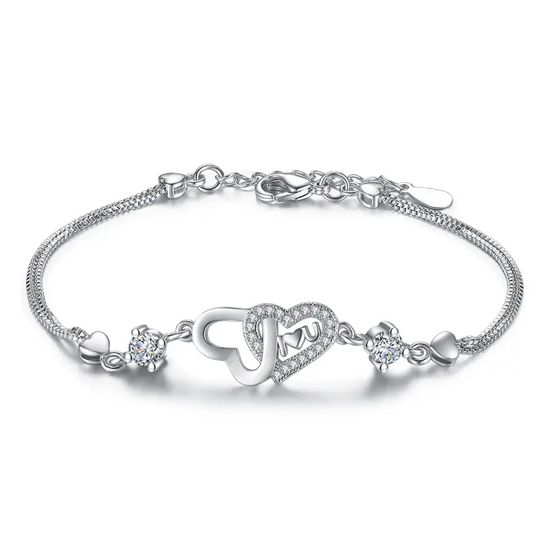 Silver Plated Heart Charm Bracelet for Women - Image 7