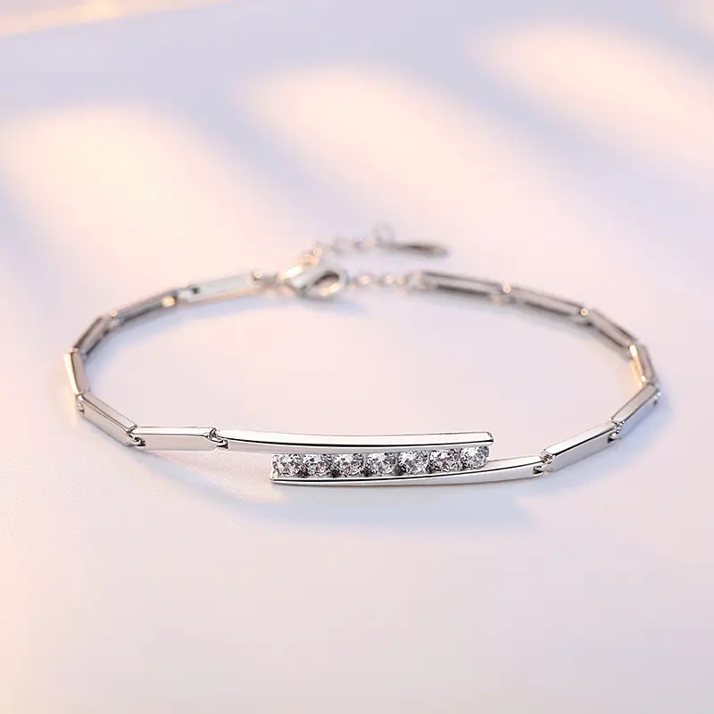 Weihua Silver Bracelet with Purple Gemstones - Image 4