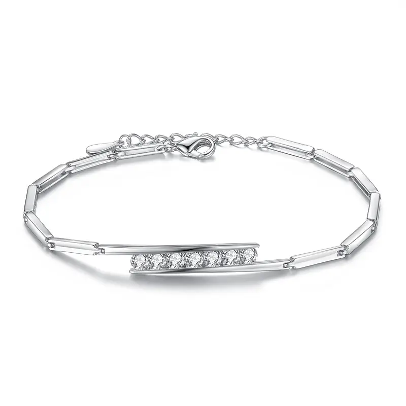 Weihua Silver Bracelet with Purple Gemstones - Image 7