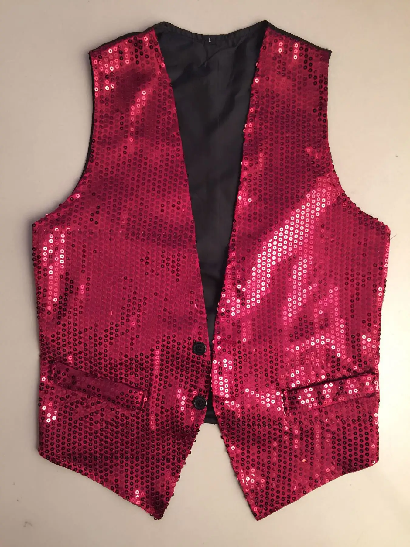 Blue Sequined Korean Style Vest for Men Women
