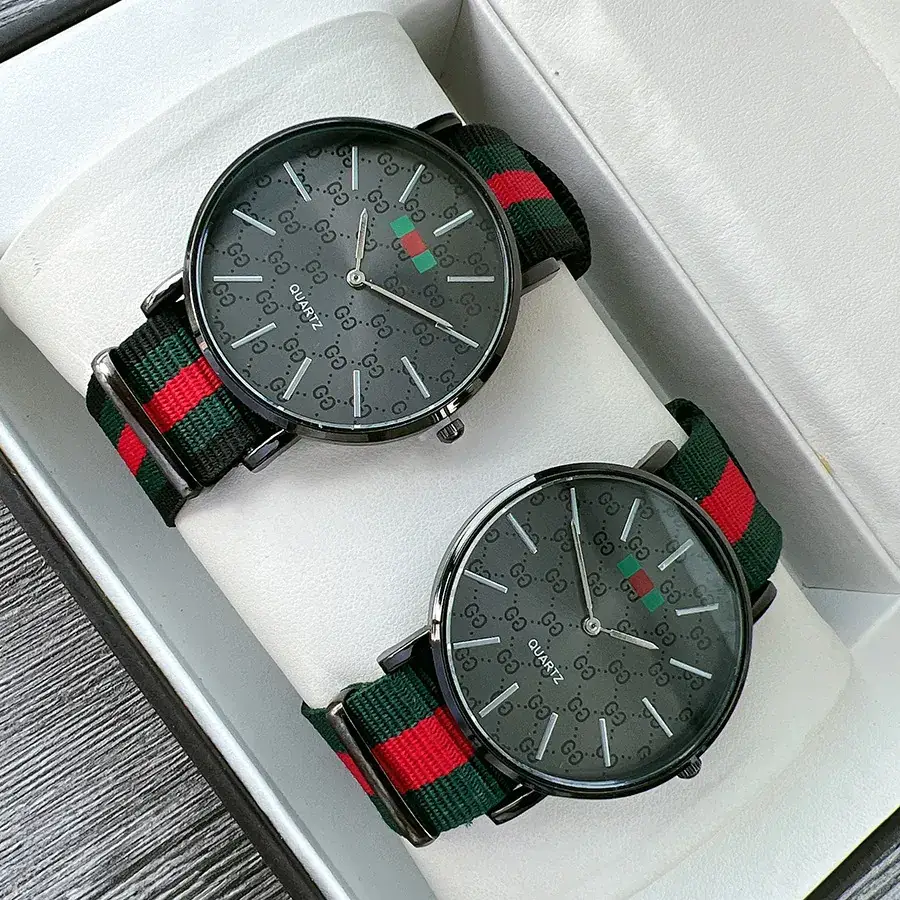 Green Red Nylon Strap Watch for Women - Image 17