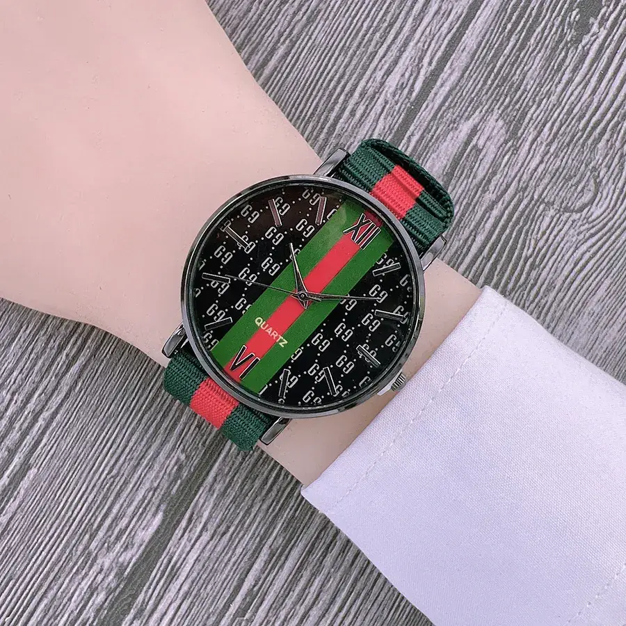 Green Red Nylon Strap Watch for Women - Image 12