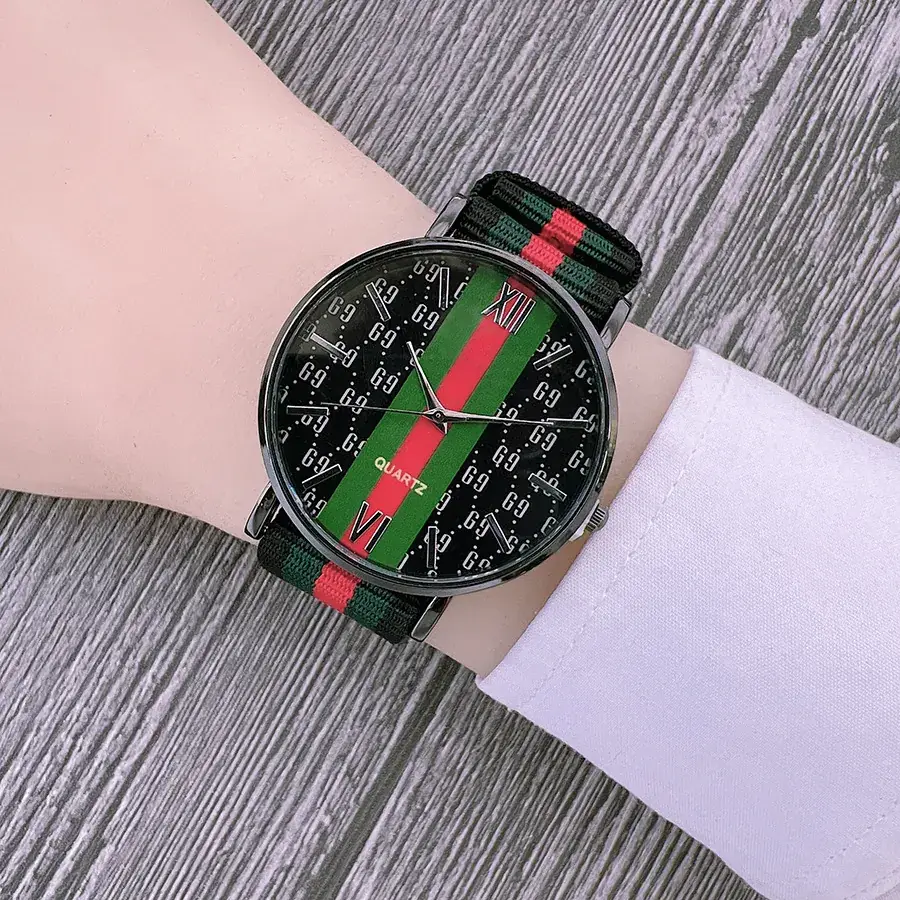 Green Red Nylon Strap Watch for Women - Image 13