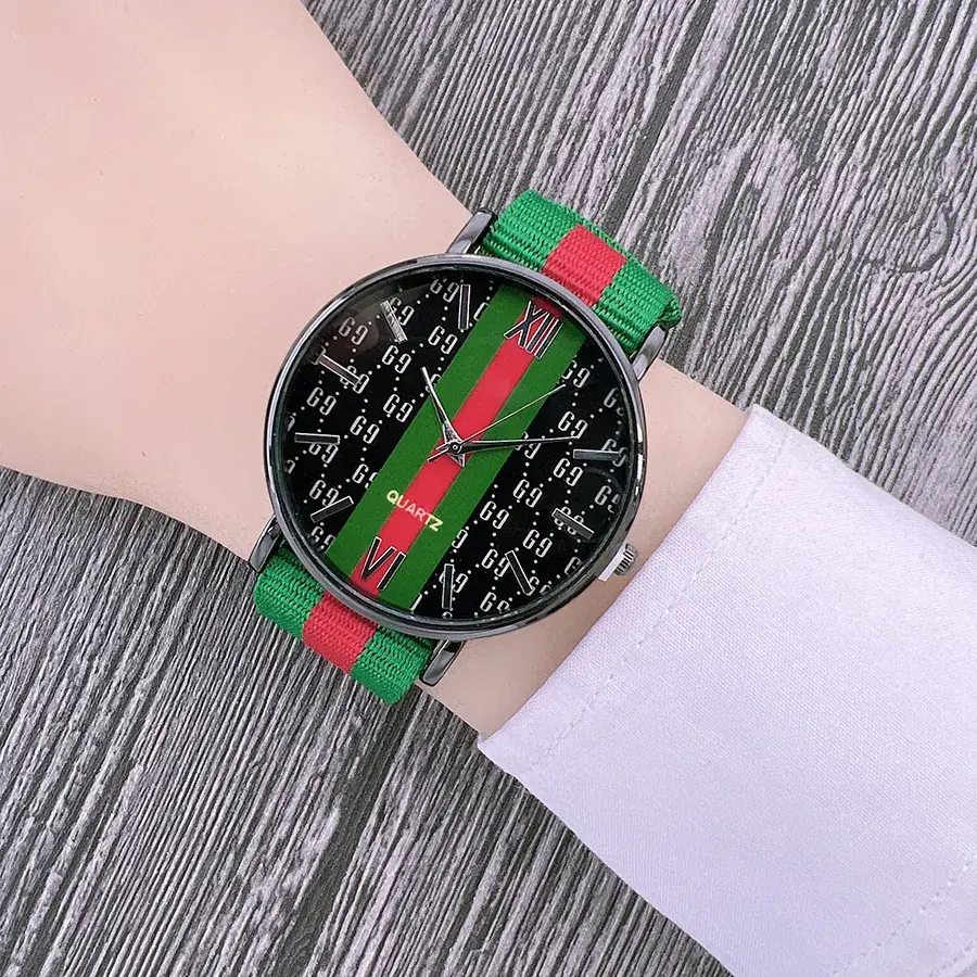 Green Red Nylon Strap Watch for Women - Image 14