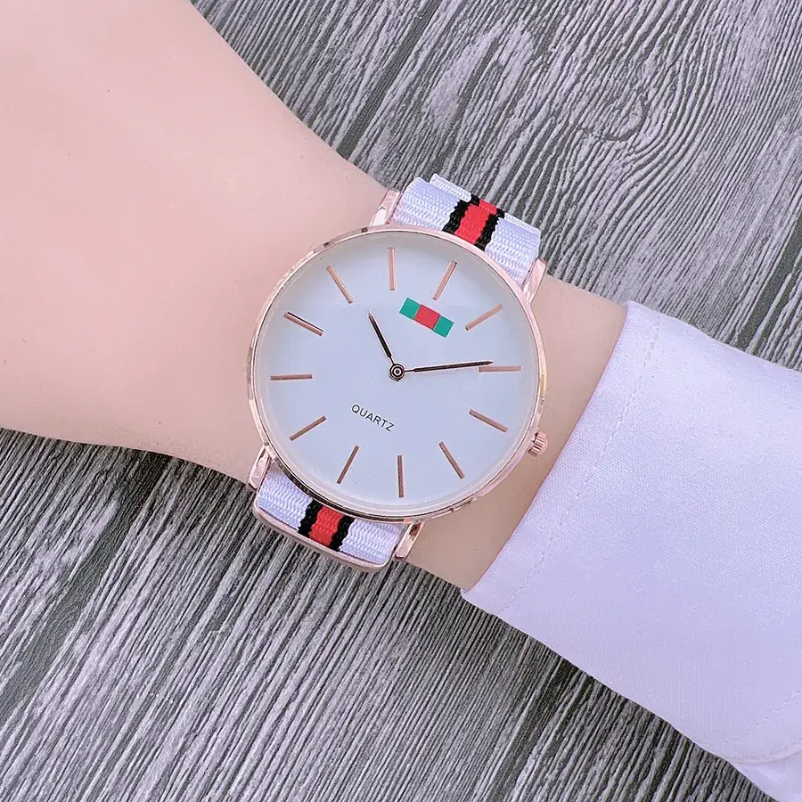 Green Red Nylon Strap Watch for Women - Image 2
