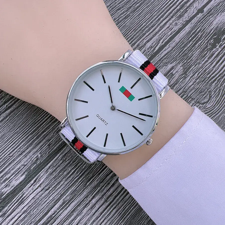 Green Red Nylon Strap Watch for Women - Image 5