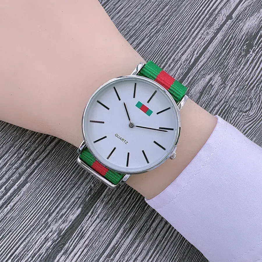 Green Red Nylon Strap Watch for Women - Image 6