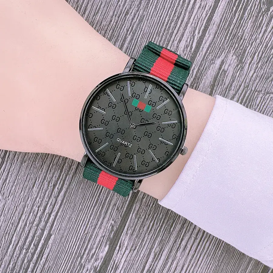 Green Red Nylon Strap Watch for Women - Image 7