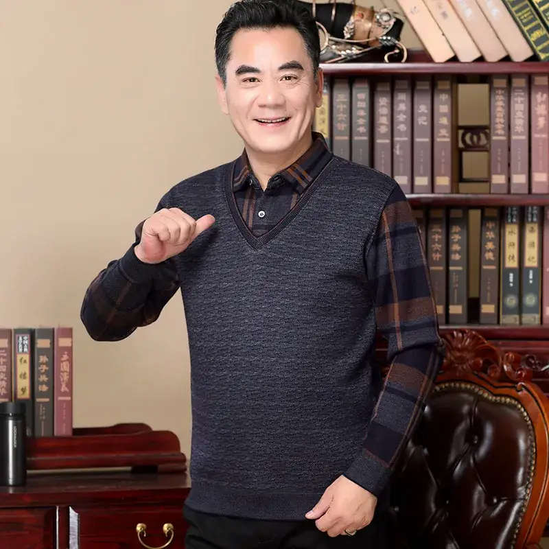 Winter Fleece Lined T-Shirt for Men Maroon - Image 6