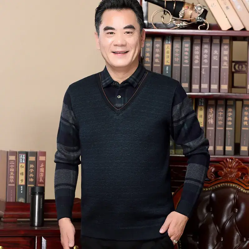 Winter Fleece Lined T-Shirt for Men Maroon - Image 3