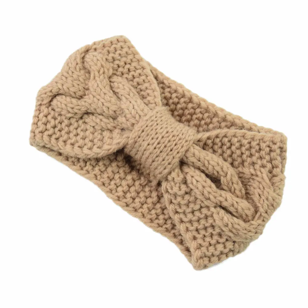 Blue Knitted Twist Bow Woolen Headband for Women - Image 11