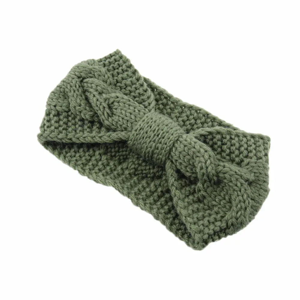Blue Knitted Twist Bow Woolen Headband for Women - Image 13