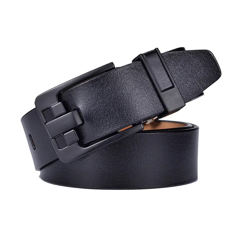 Men's Brown Leather Belt with Silver Buckle - Image 3