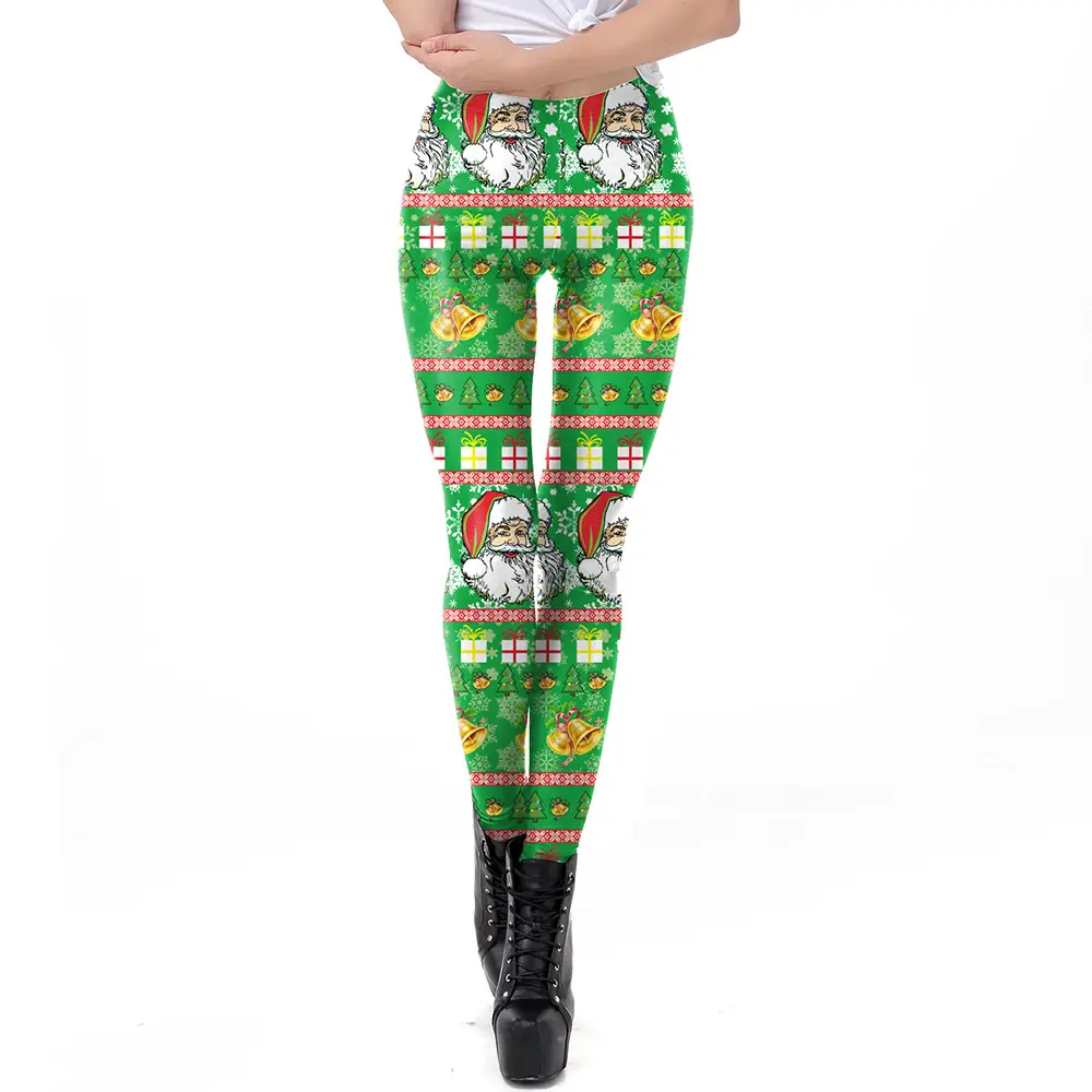 2024 Digital Printed Elastic Leggings Women Red Floral - Image 44