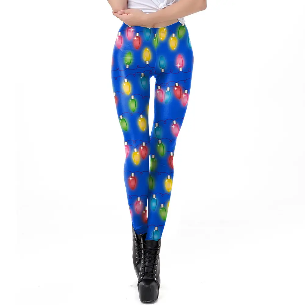 2024 Digital Printed Elastic Leggings Women Red Floral - Image 11