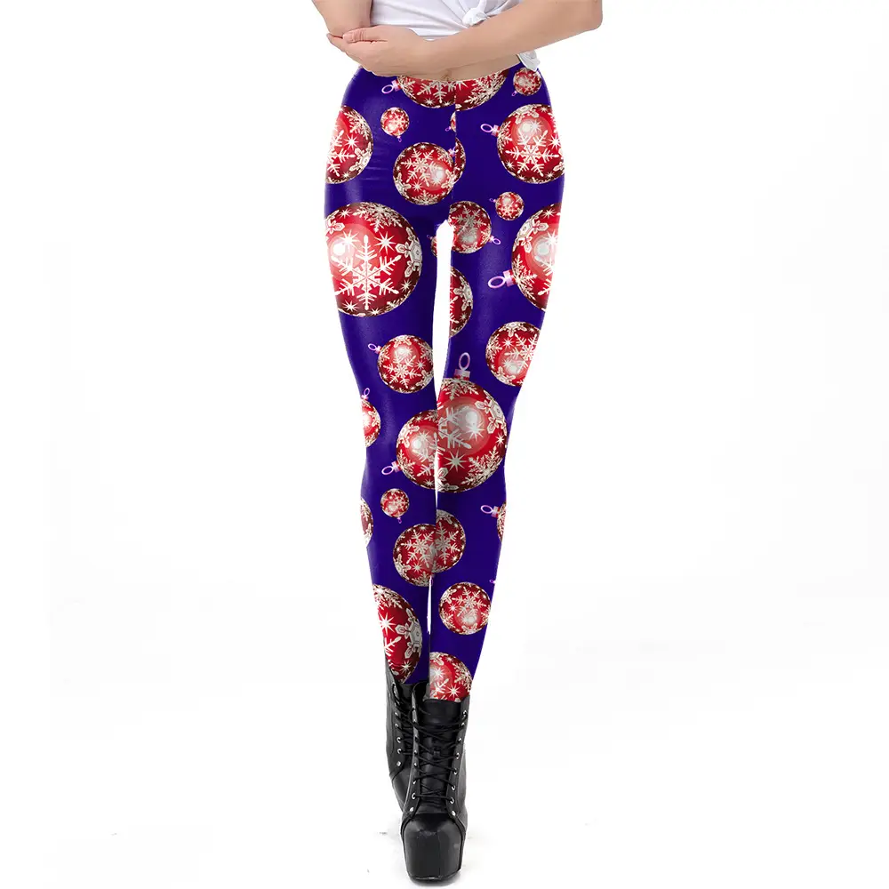 2024 Digital Printed Elastic Leggings Women Red Floral - Image 19