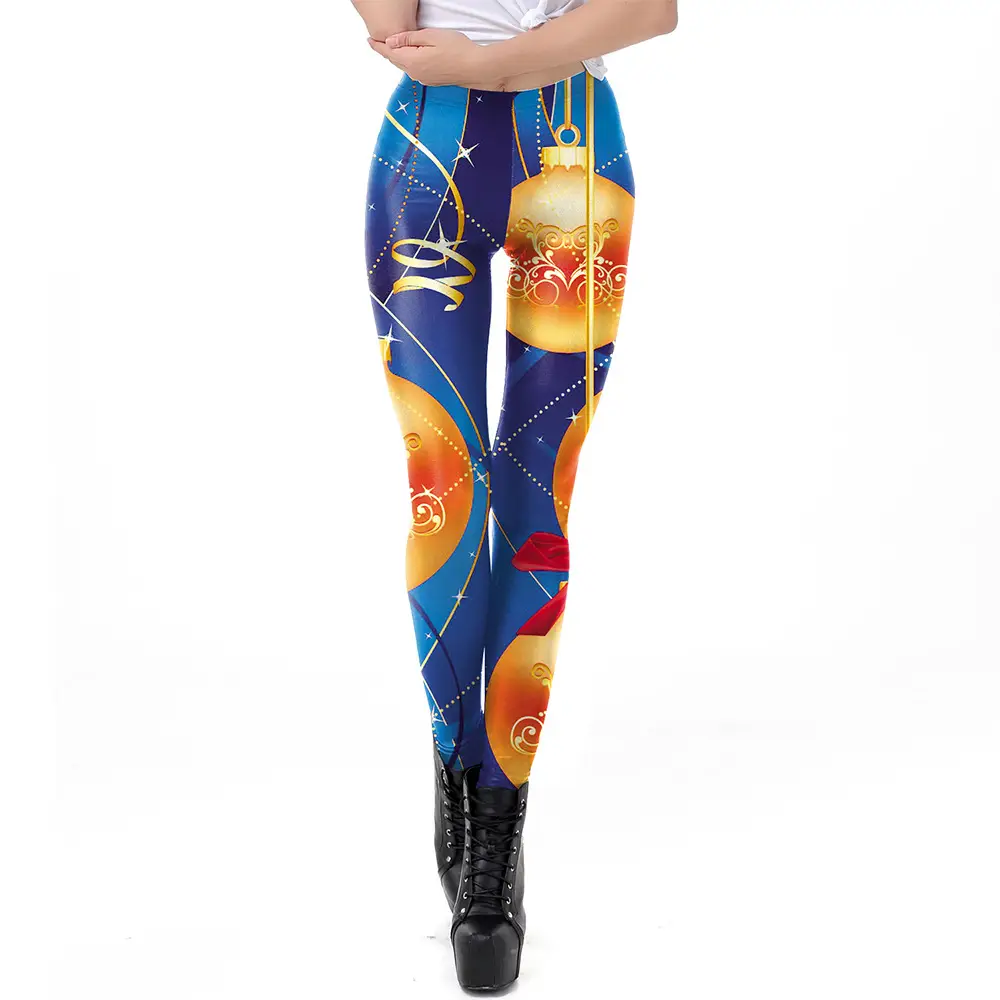 2024 Digital Printed Elastic Leggings Women Red Floral - Image 24