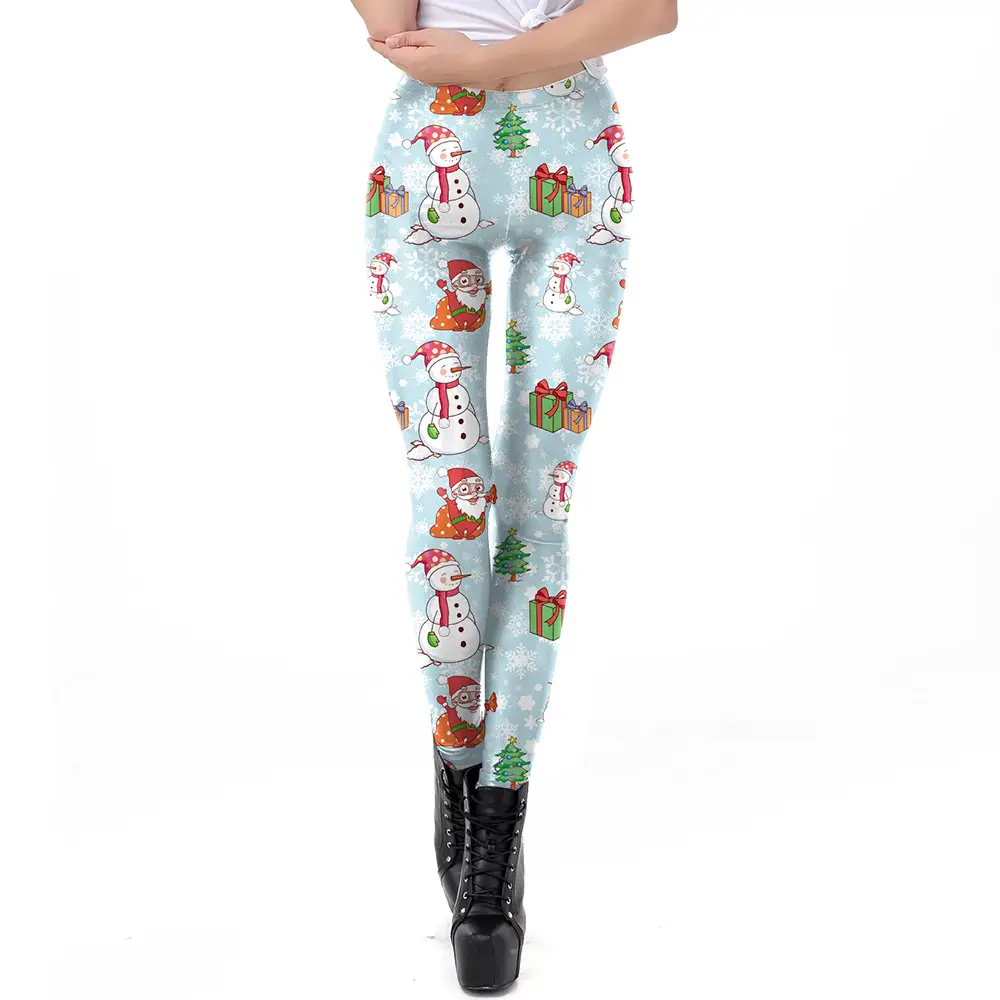 2024 Digital Printed Elastic Leggings Women Red Floral - Image 25