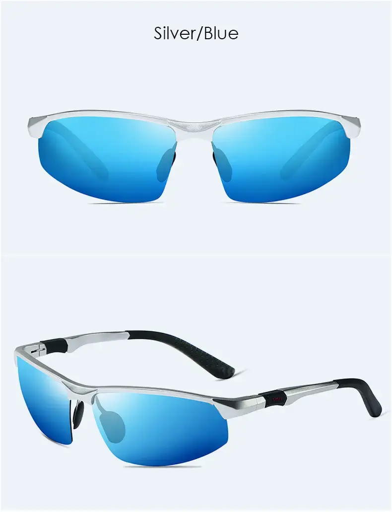 Men Polarized Sunglasses Blue Mirror Aluminum Magnesium Sports Riding — feature 15