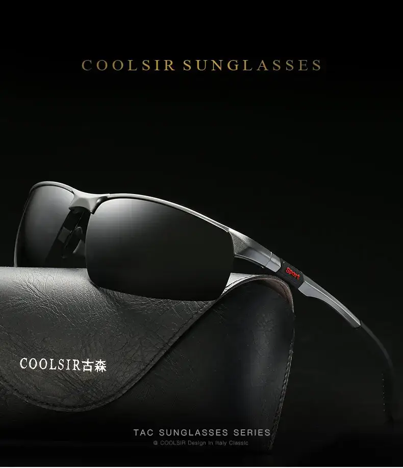 Men Polarized Sunglasses Blue Mirror Aluminum Magnesium Sports Riding — feature 2