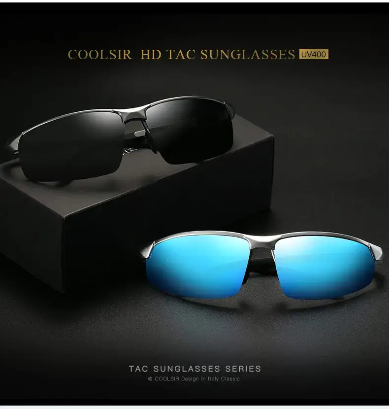 Men Polarized Sunglasses Blue Mirror Aluminum Magnesium Sports Riding — feature 4